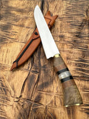 Faca Artesanal de Churrasco Premium 8" Inox Cabo Misto