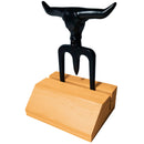 Garfo Tridente Com Suporte de Madeira Black